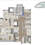 apartamento na planta com 4 suites